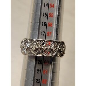 Women's Sterling Silver  Diamond Cut Ring Size 8.5 Gifts For Her Wedding Mother